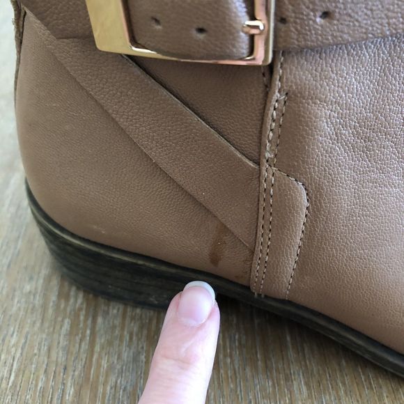 Franco Sarto Booties Womens 6.5 M Shandy Leather Boots Buckle Almond Toe Tan - Picture 12 of 16